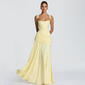 Elegant Sleeveless Flared Dress — Square Neck, High Waist, Milk Silk | 8 Colours