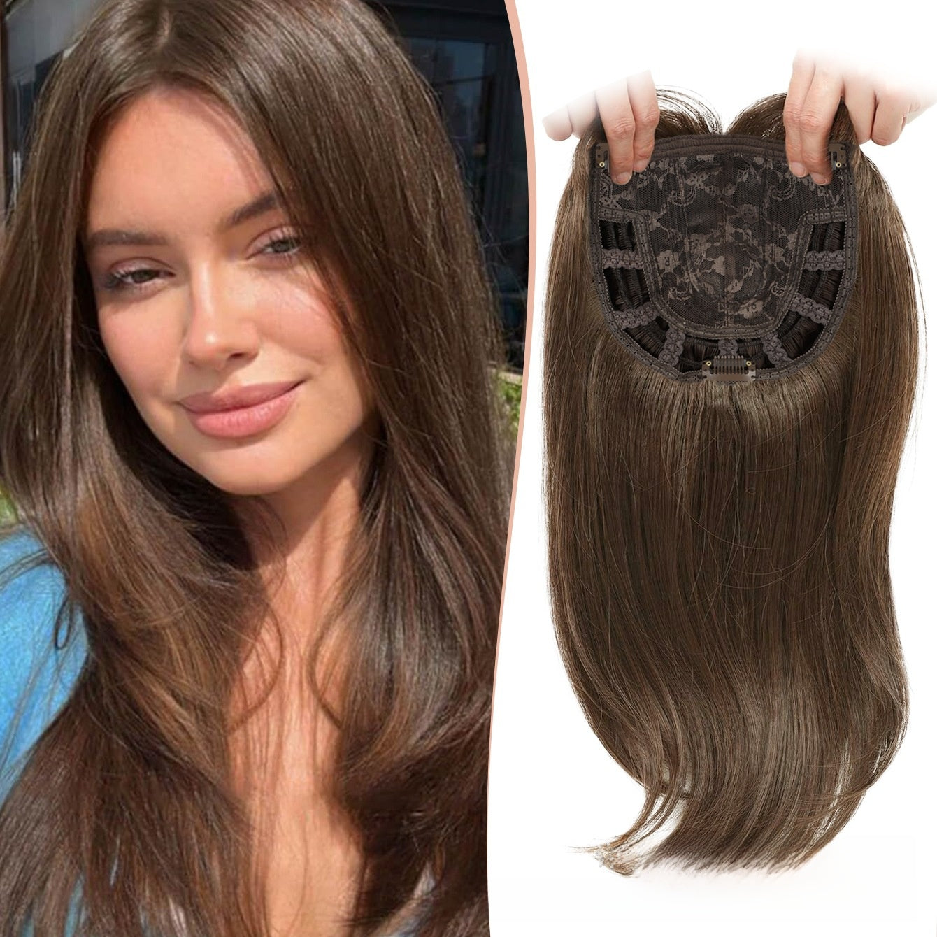 Synthetic Middle Part Hairpiece | Straight Long Hair