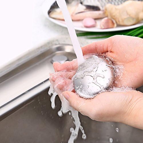 Beckett odour removing steel soap with a sleek stainless steel design for eliminating odors from hands.