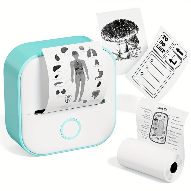 Beckett portable printer showing compact design with paper output, ideal for mobile printing needs.