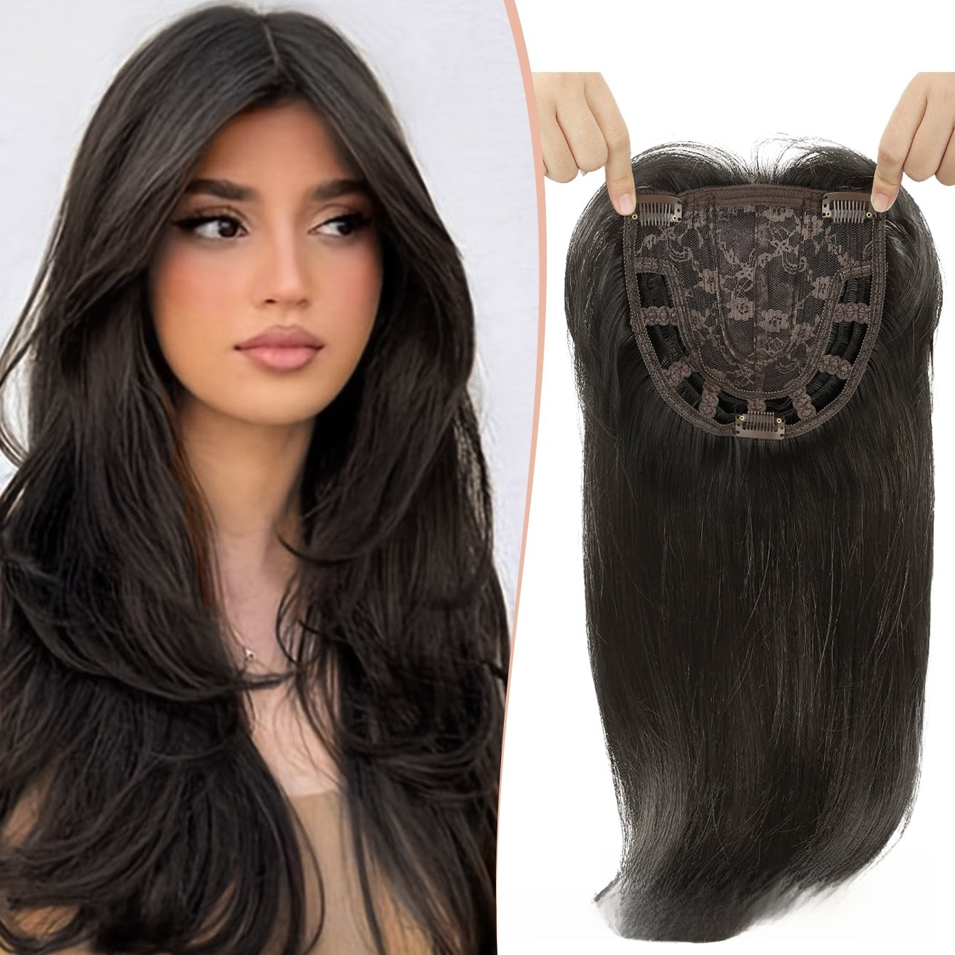 Synthetic Middle Part Hairpiece | Straight Long Hair