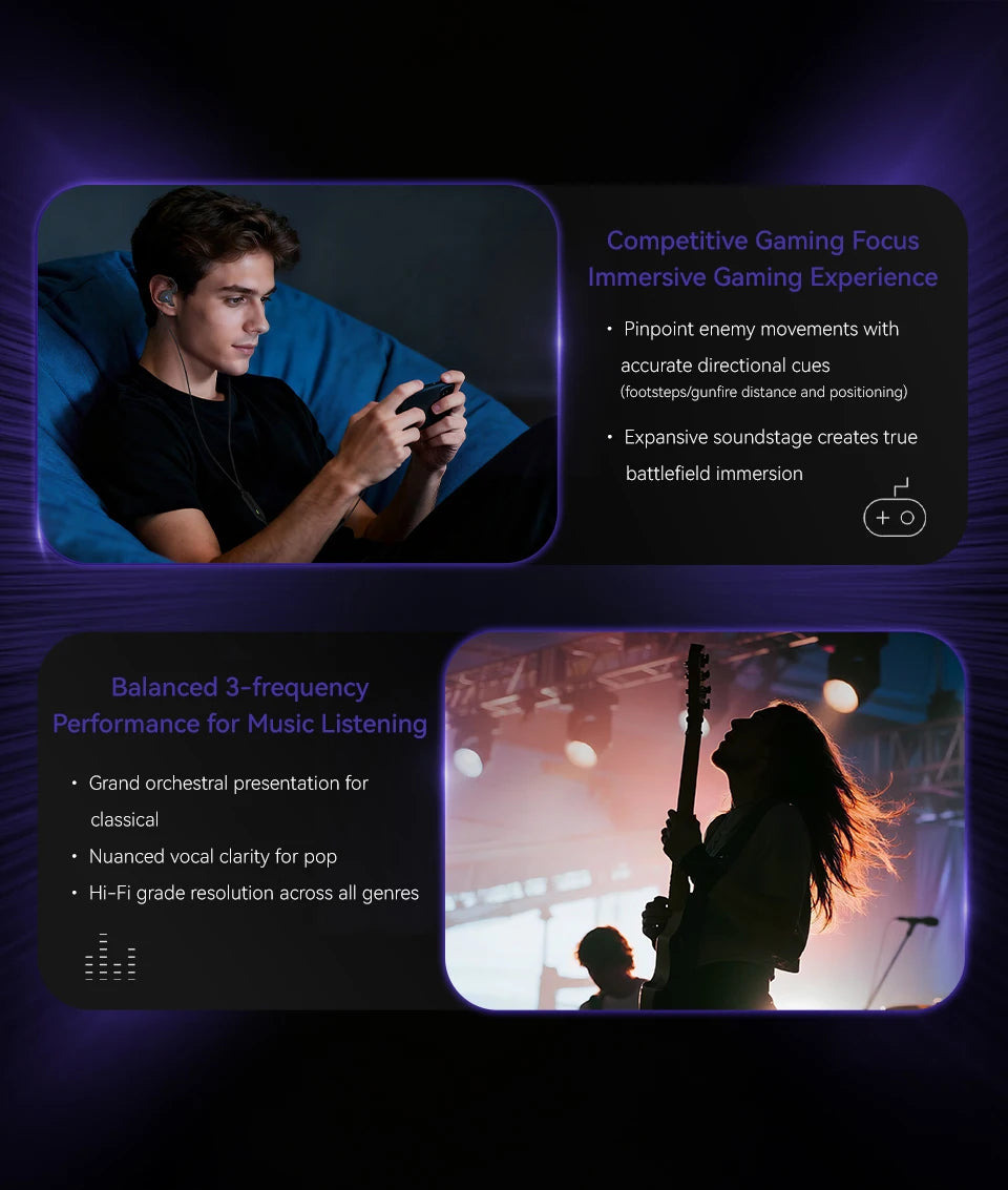 KBEAR Venus USB-C wired earphones with sleek in-ear design and braided cable, shown in black with inline remote and microphone.
