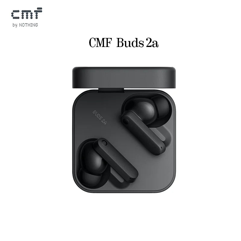 Home Sweet Home CMF Buds 2a wireless earbuds with sleek design and compact charging case, black color, and in-ear fit.