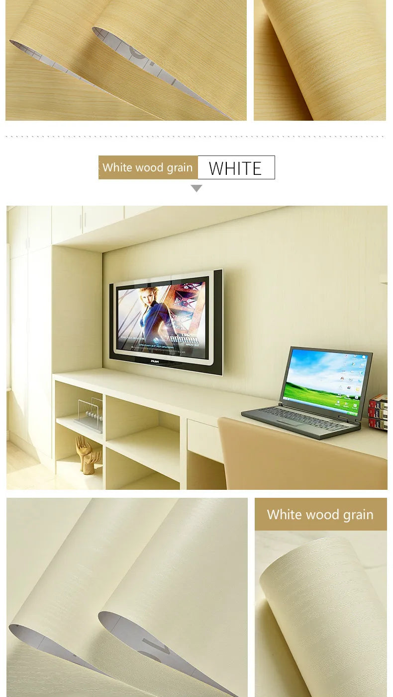 Wood Grain Peel & Stick Wallpaper – Self-Adhesive Waterproof PVC Wall Sticker