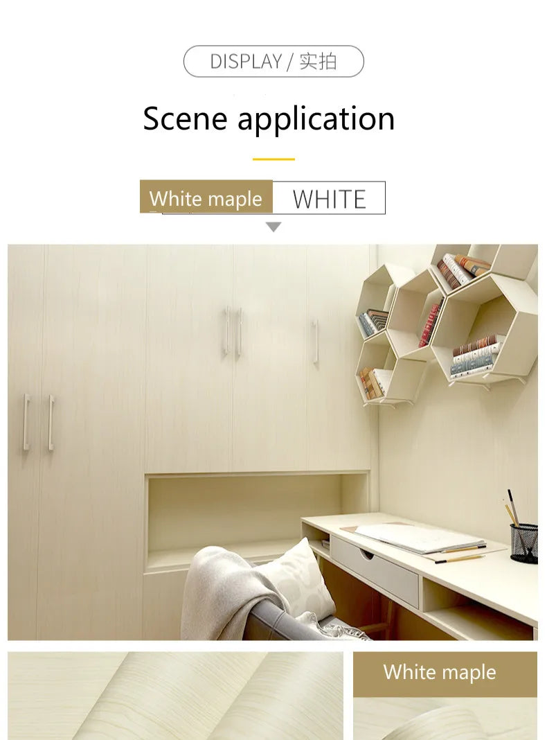 Wood Grain Peel & Stick Wallpaper – Self-Adhesive Waterproof PVC Wall Sticker