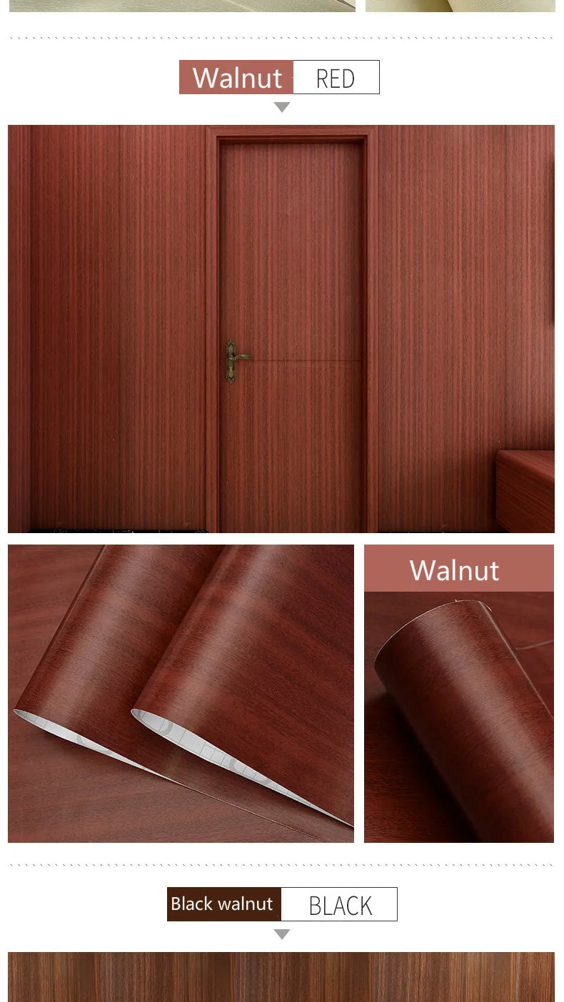 Wood Grain Peel & Stick Wallpaper – Self-Adhesive Waterproof PVC Wall Sticker