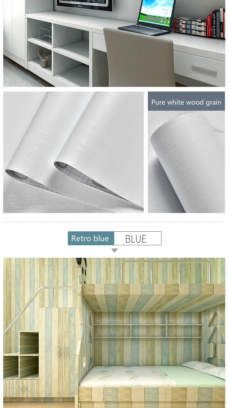 Wood Grain Peel & Stick Wallpaper – Self-Adhesive Waterproof PVC Wall Sticker