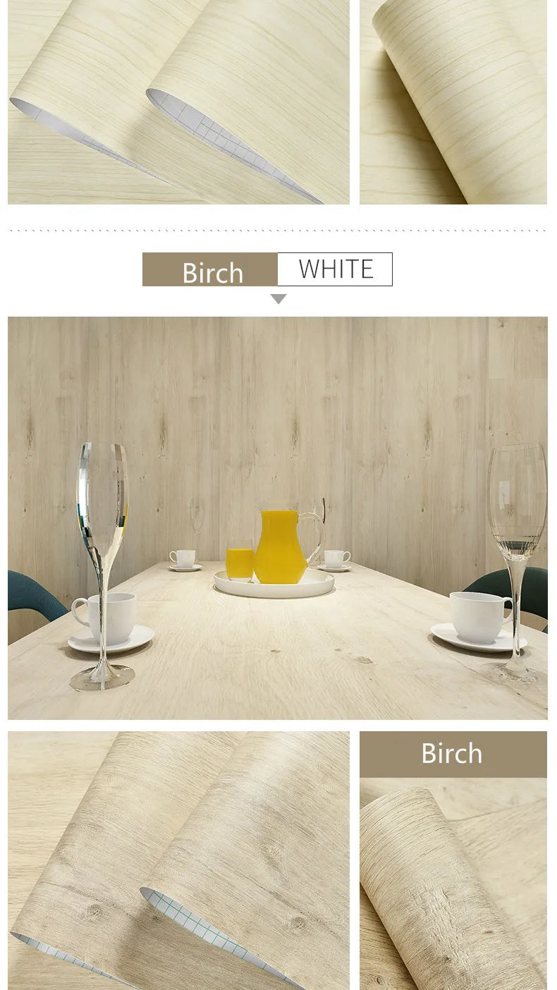 Wood Grain Peel & Stick Wallpaper – Self-Adhesive Waterproof PVC Wall Sticker