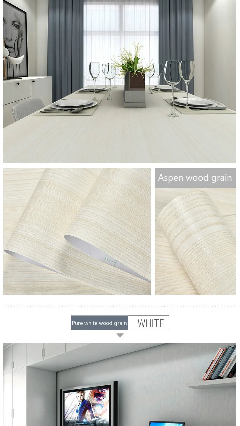 Wood Grain Peel & Stick Wallpaper – Self-Adhesive Waterproof PVC Wall Sticker