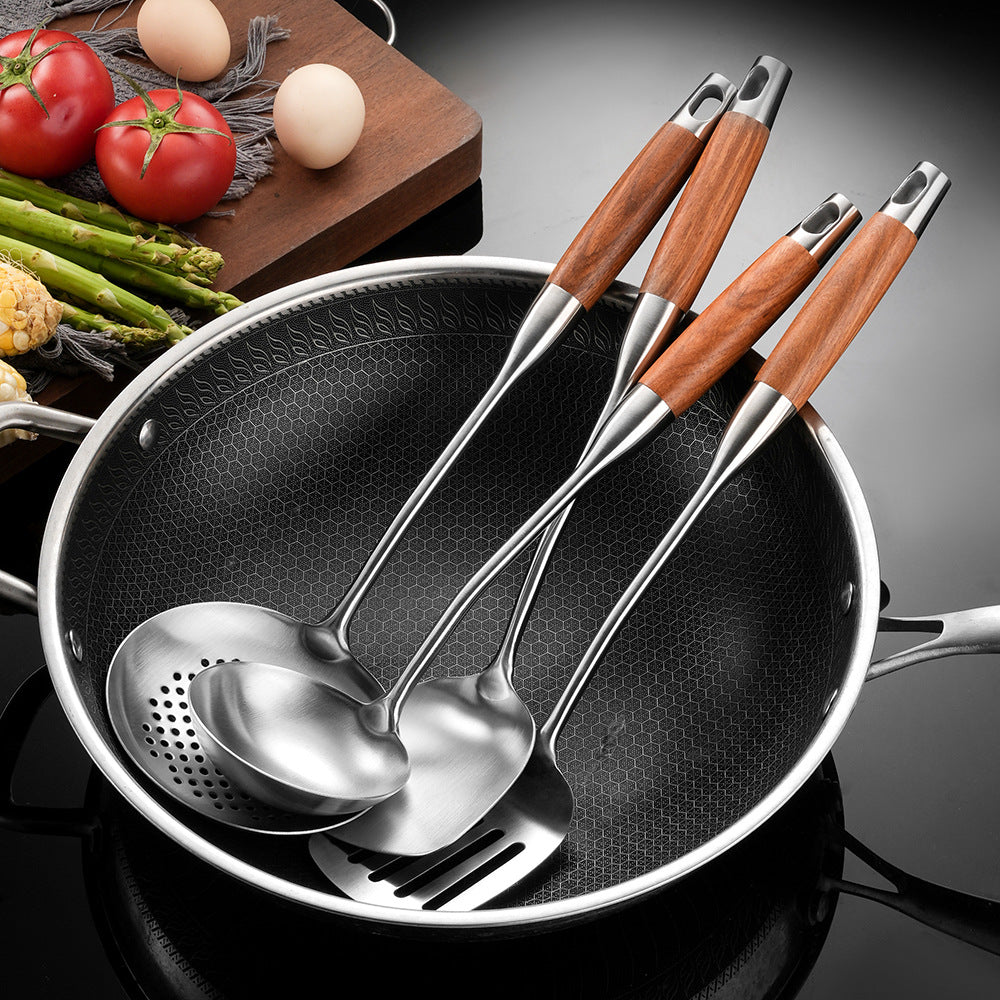Stainless Steel Kitchen Utensils with Wooden Handle