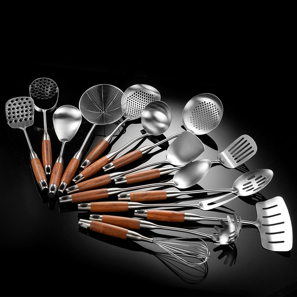 Stainless Steel Kitchen Utensils with Wooden Handle