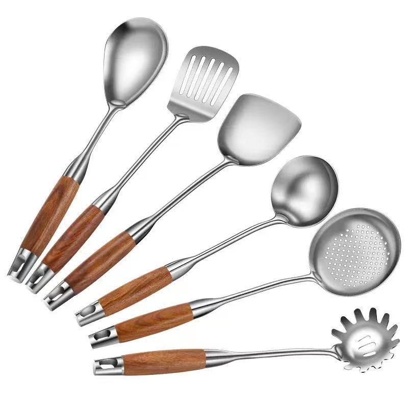 Stainless Steel Kitchen Utensils with Wooden Handle