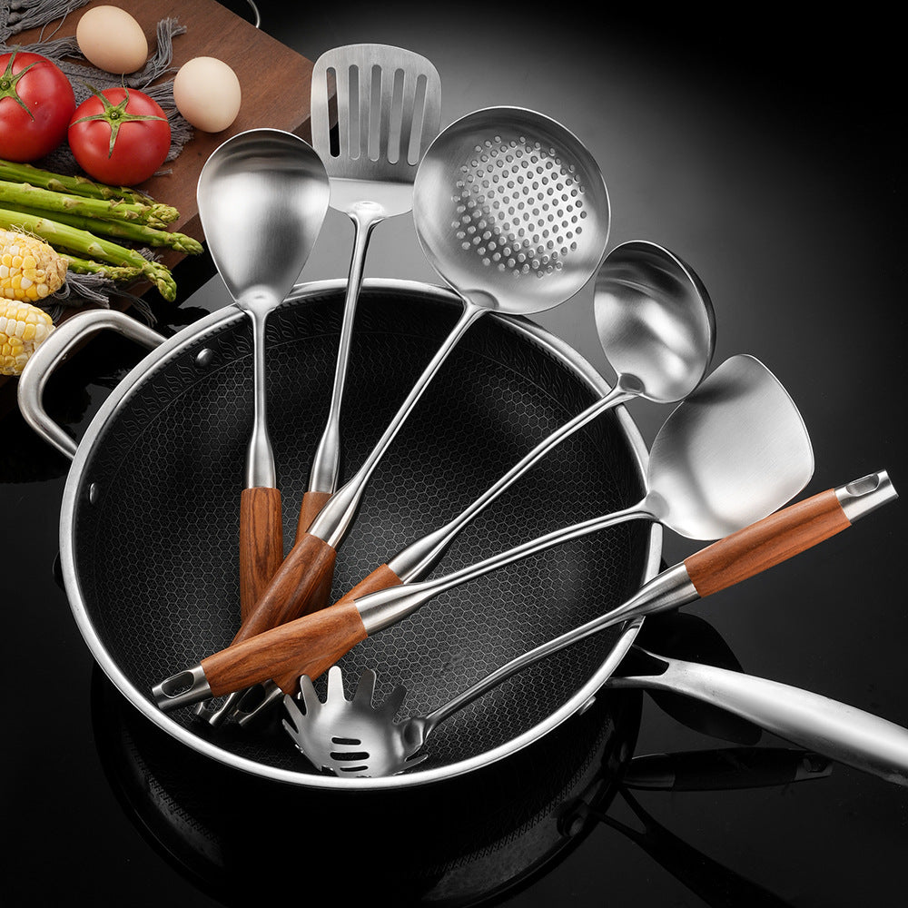 Stainless Steel Kitchen Utensils with Wooden Handle