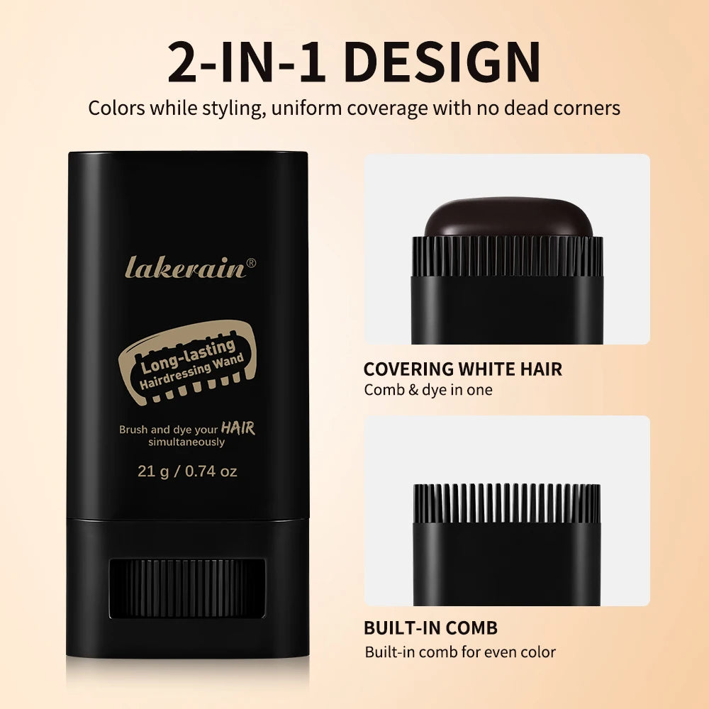 2-in-1 Hair Dye Stick with Comb | Grey Coverage Pen