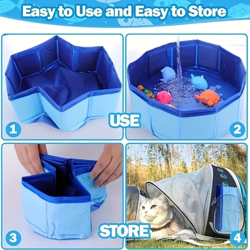 Pet Play Pool – Blue Outdoor Water Pool for Cats & Dogs