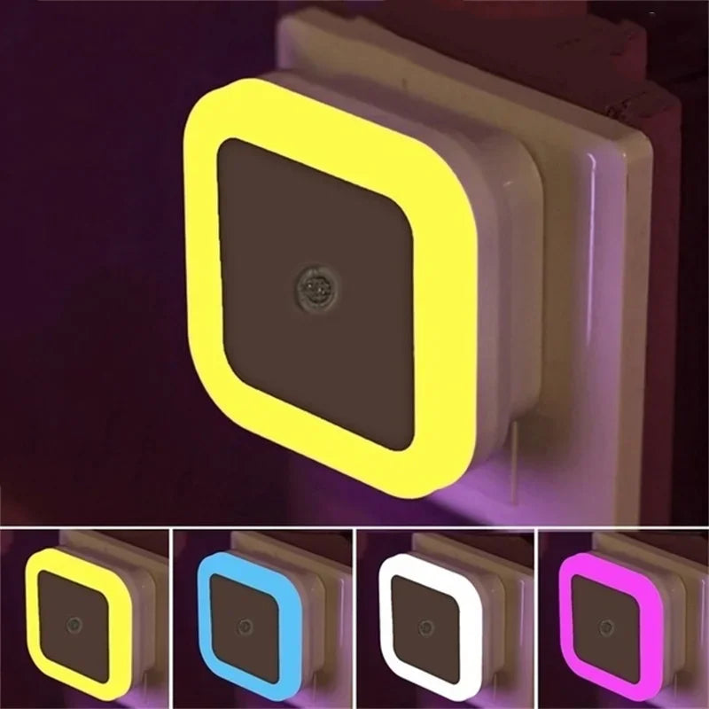 Wireless LED Night Light — Auto Light Sensor, EU & US Plug, 4 Colours