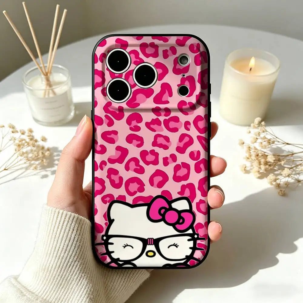Kawaii Hello Kitty Leopard Print Phone Case | iPhone 11–17 Pro Max