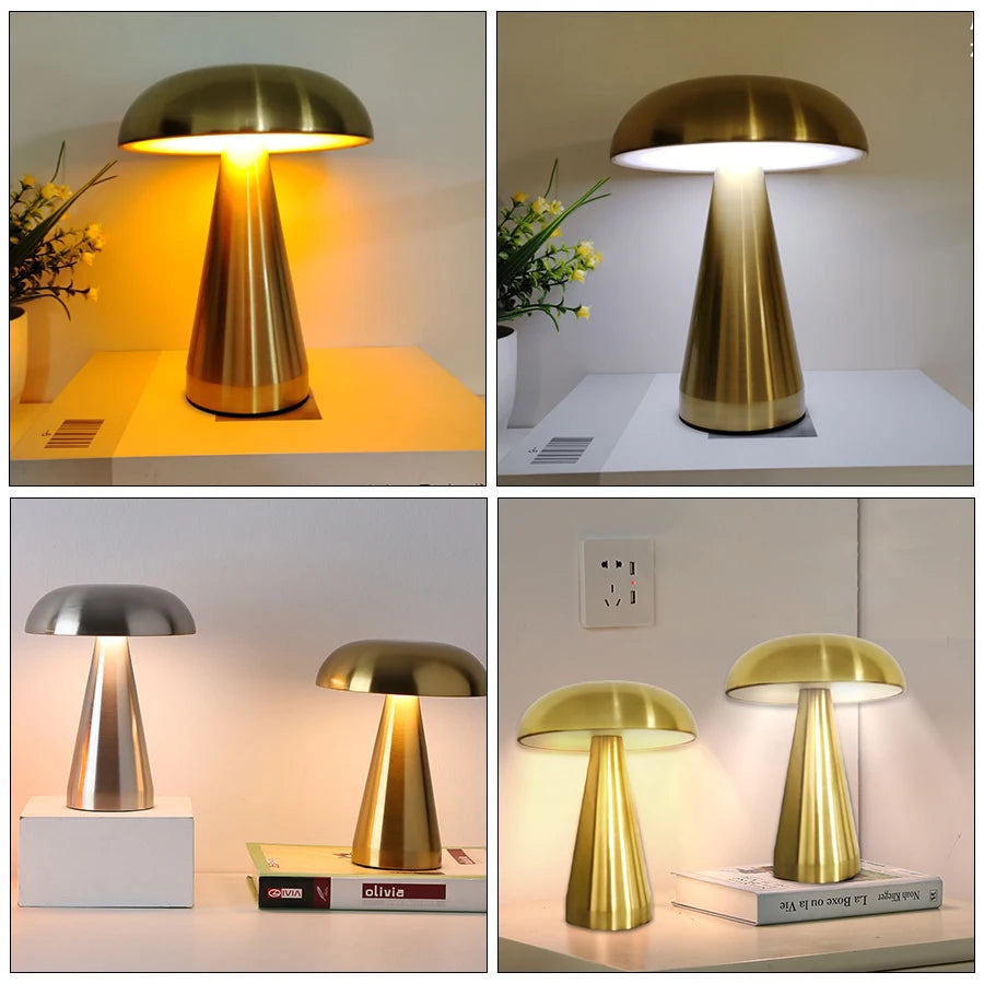 Aamasun Retro Mushroom Table Lamp | Touch Dimmer, 3 Colour Temperatures