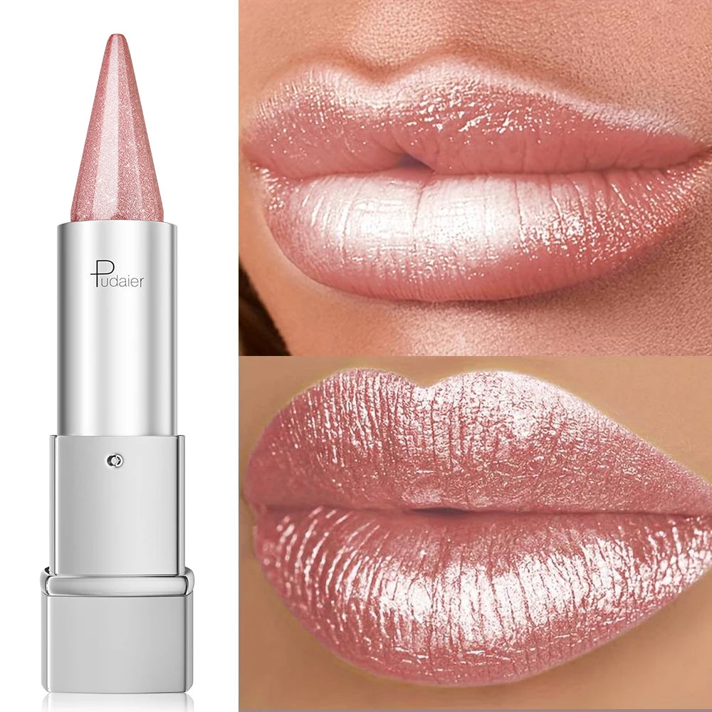 Pearl Shimmer Lipstick – Metallic High Shine, Waterproof & Long-Lasting Lip Colour