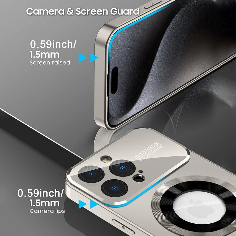 Home Sweet Home MagSafe iPhone case with glass camera protection, sleek design and secure attachment for iPhone models.