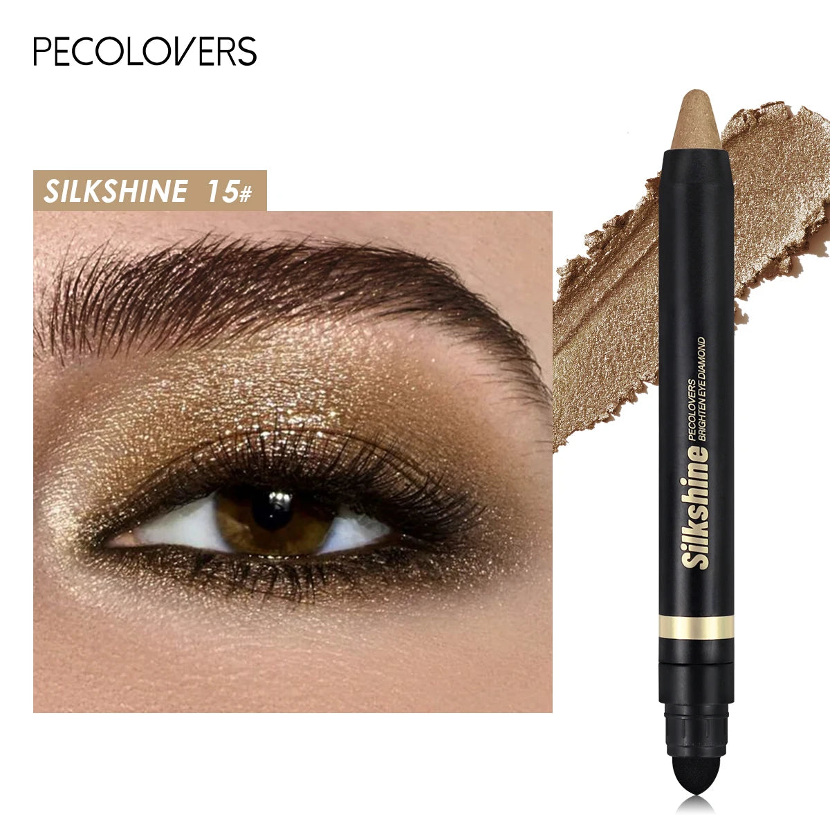 Metallic Glitter Eyeshadow Stick – Matte & Shimmer Waterproof Pearlescent Eye Pen