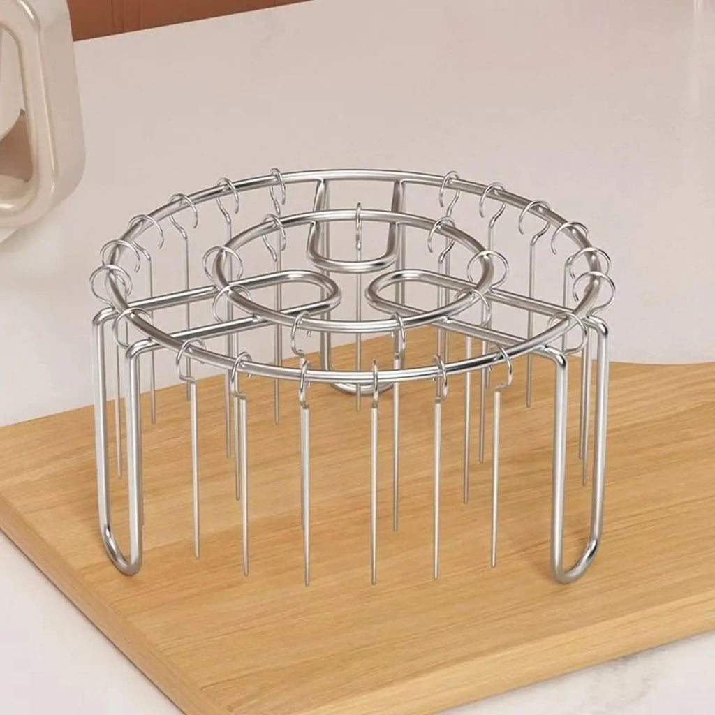 Vertical Kebab Rack with 24 Stainless Steel Skewers | Air Fryer & Oven Grill