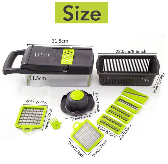 Home Sweet Home multifunctional vegetable chopper with stainless steel blades and colorful plastic container for easy food prep
