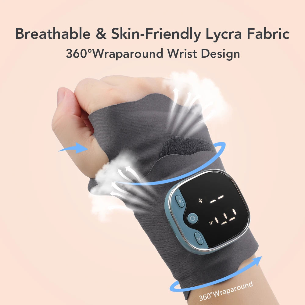 EMS Heating Wrist Massager – Cordless Thermal Massage Brace with Voice Prompts