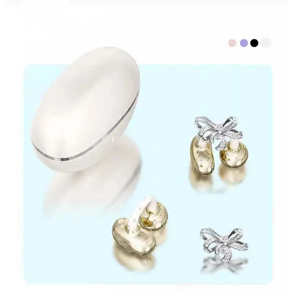 Vivo Open-Ear Bluetooth Clip-On Earbuds with Crystal Bowknot Earrings