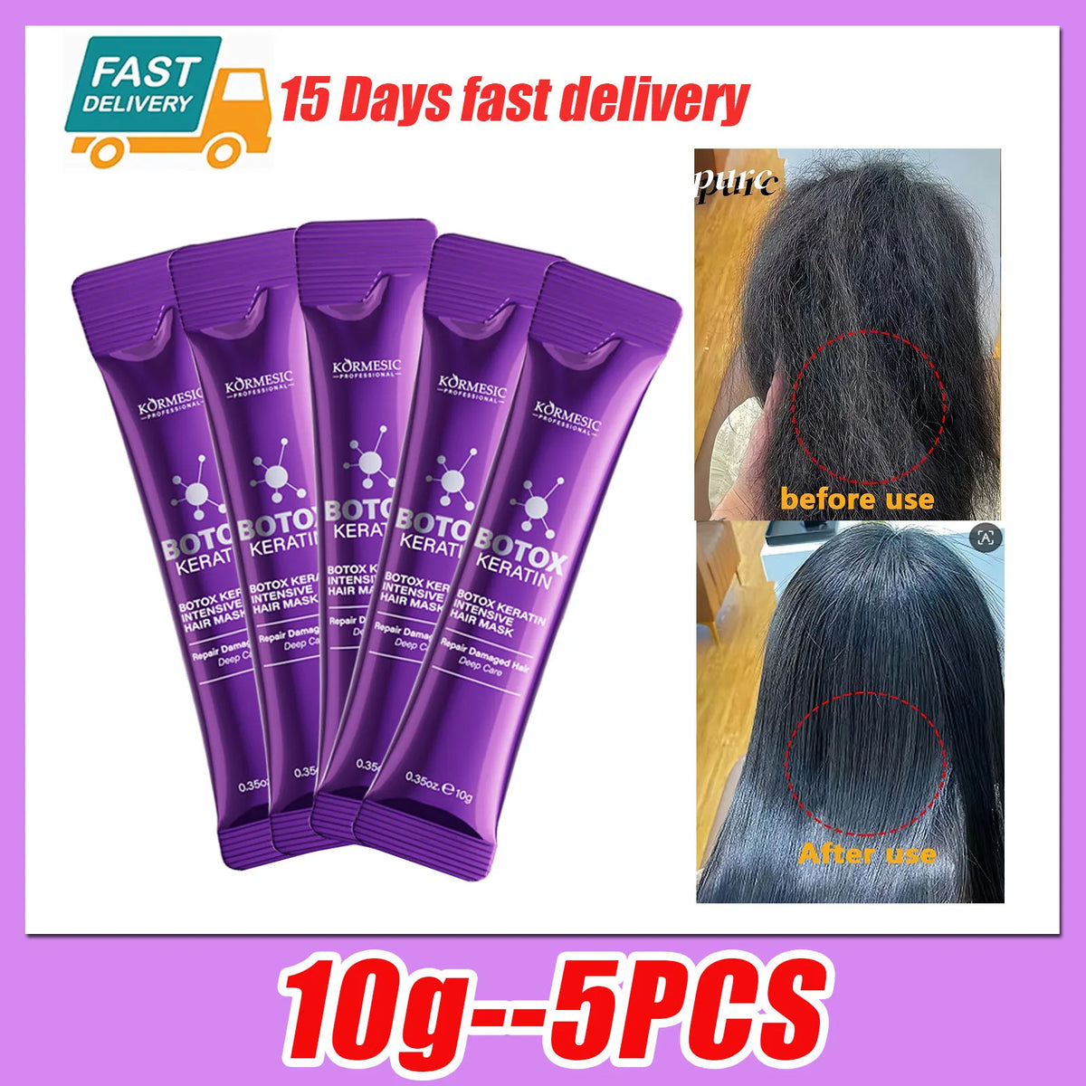 Keratin Hair Mask | 5-Second Repair for Dry, Frizzy & Damaged Hair
