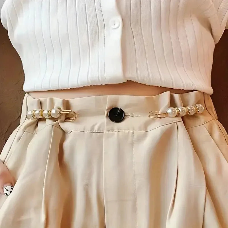 Pearl Waist Pin Clips – 6-Piece Set