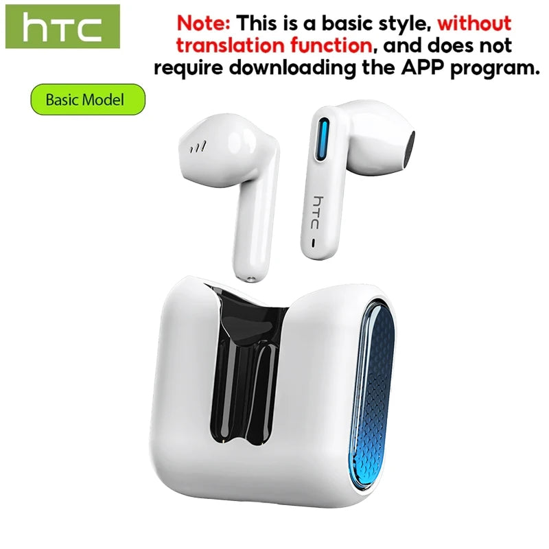 HTC NE49 AI Translator TWS Earbuds | Bluetooth 6.0 | 135 Languages | Gaming & HiFi