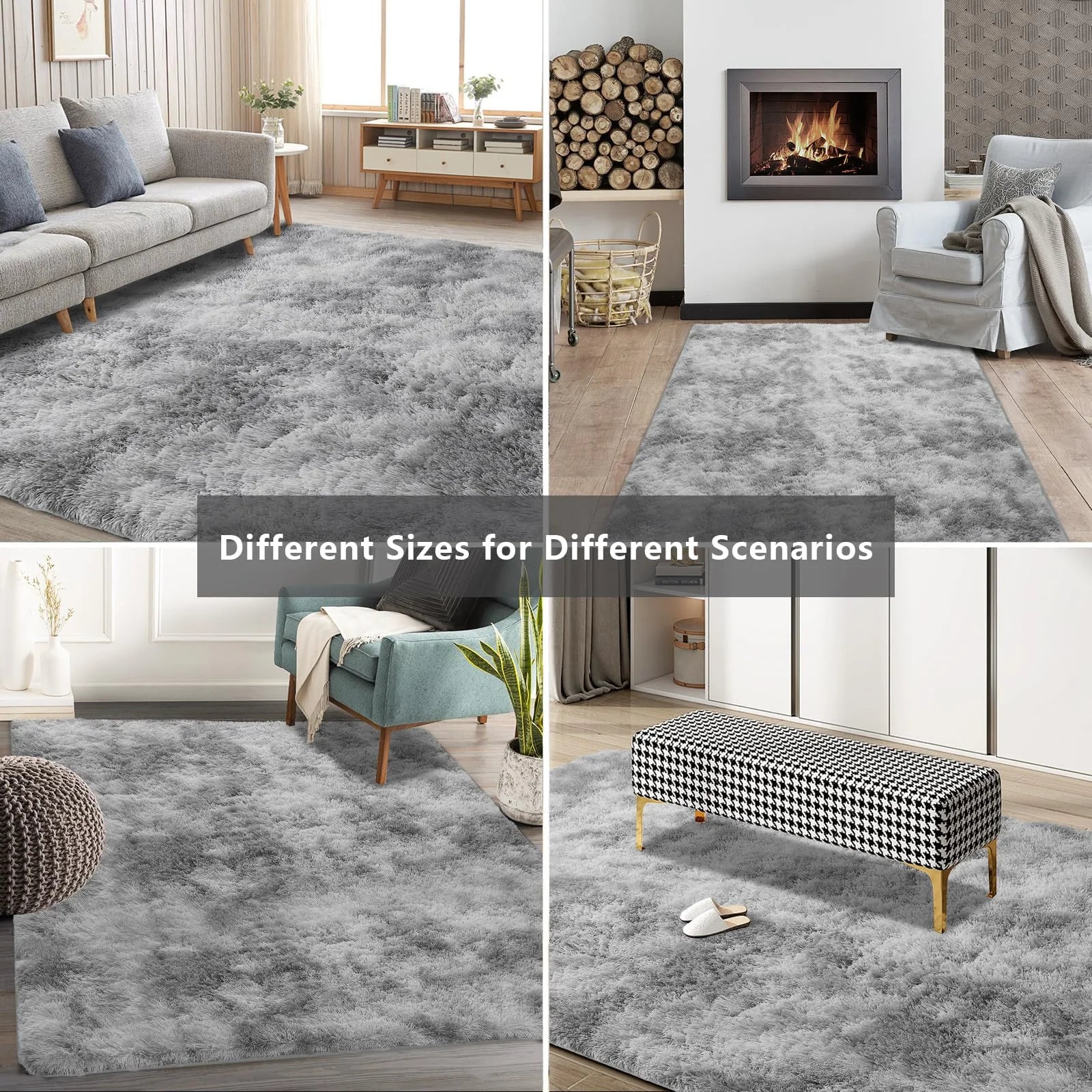 Ultra-Soft Puffy Rug – Fluffy Indoor Floor Mat for Bedroom, Living Room