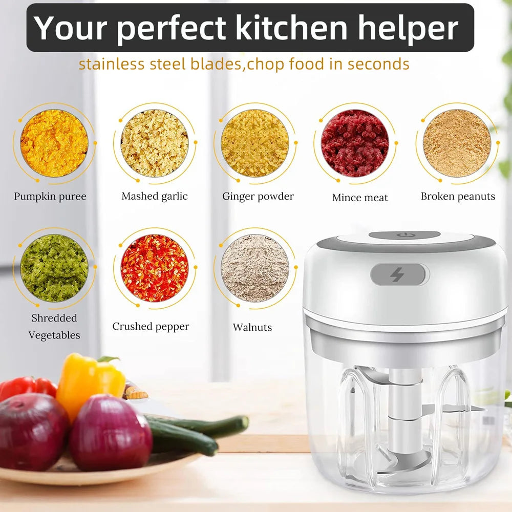 Home Sweet Home multifunctional vegetable chopper with stainless steel blades and colorful container for easy food prep.