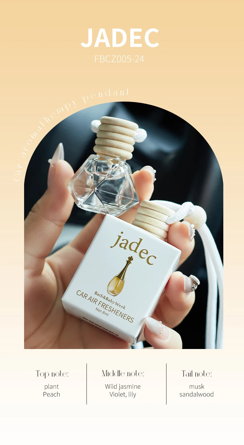 Home Sweet Home car air freshener perfume in a sleek, compact bottle emitting a fresh, inviting scent inside a vehicle.