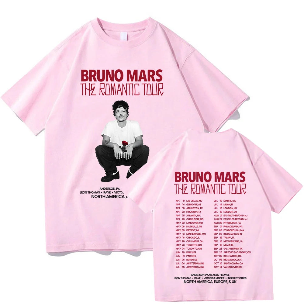 Bruno Mars The Romantic 2026 Tour T-Shirt — Unisex Cotton T-shirt