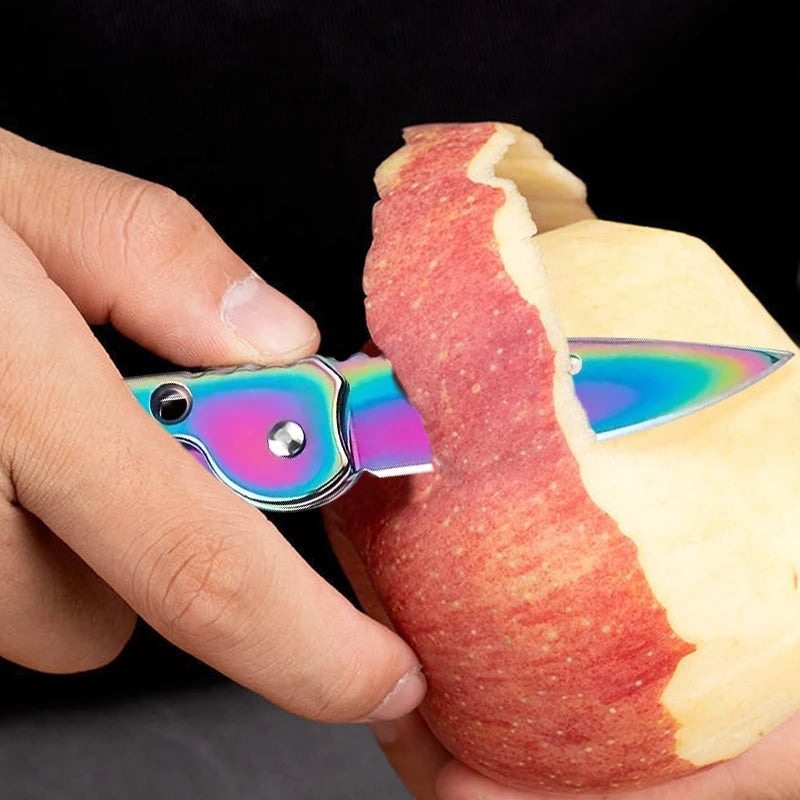 Folding Pocket Knife – Stainless Steel Fruit & Kitchen Knife with Non-Slip Handle