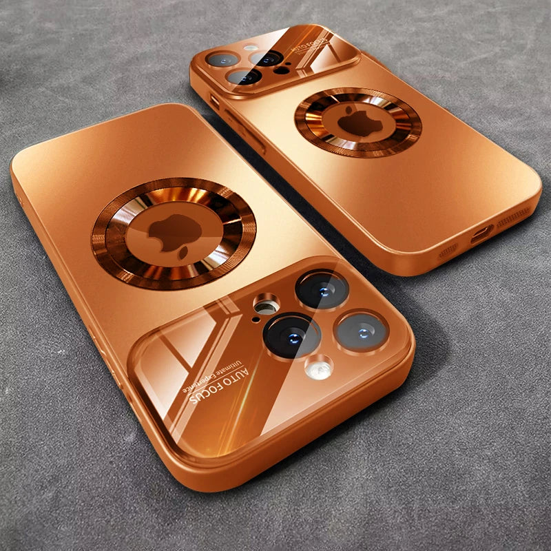 Home Sweet Home MagSafe iPhone case with glass camera protection, showing the sleek design and secure snap-on feature.