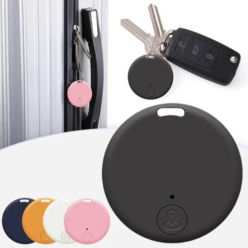 Home Sweet Home Bluetooth key finder and item tracker with compact design and keyring attachment for easy locating.
