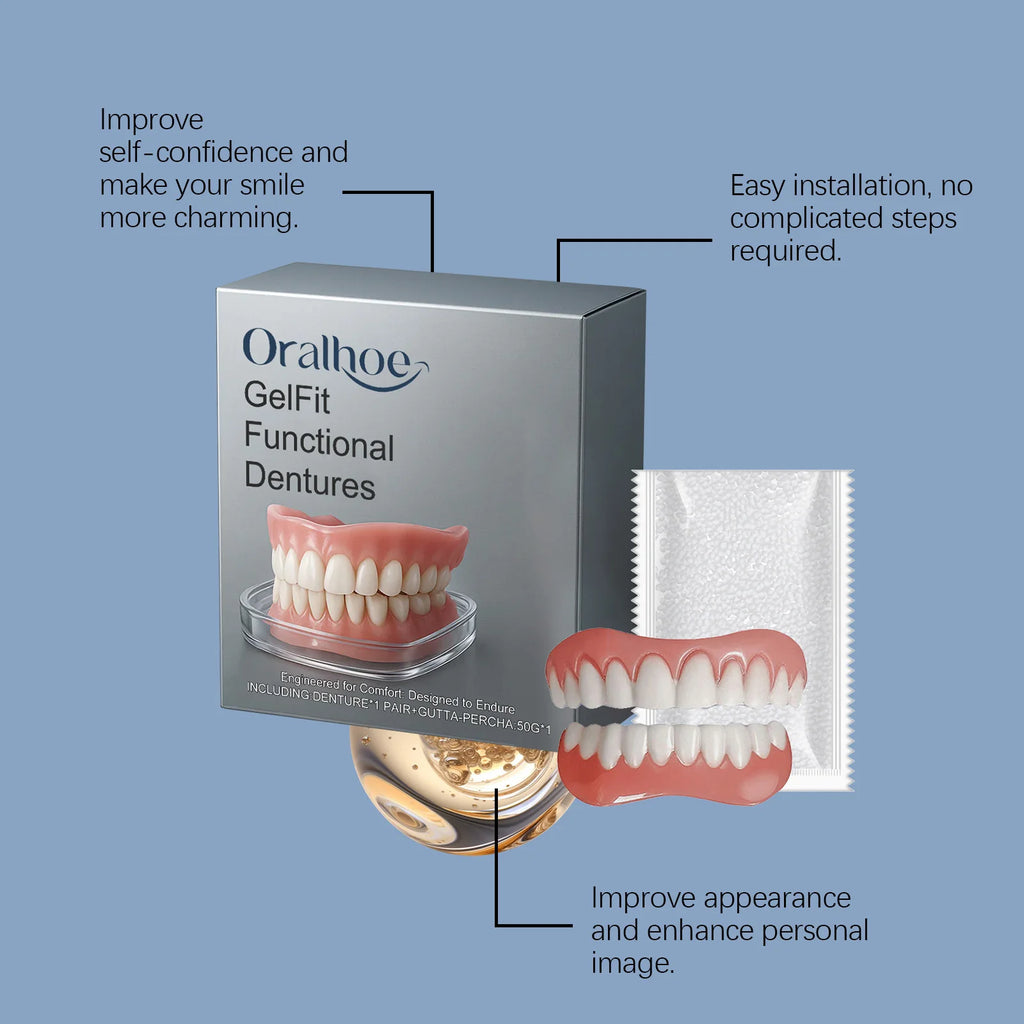 Gel-Fit Resin Denture Set — Cover Tooth Loss & Perfect Your Smile