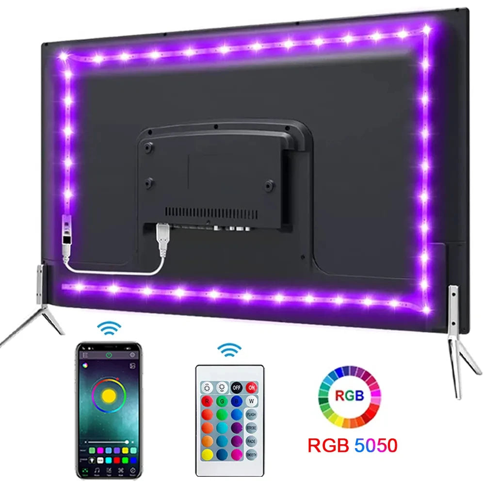 Bluetooth LED Strip Lights – Smart SMD 5050 App Control, TV Backlight & Home Decor (1m–5m)