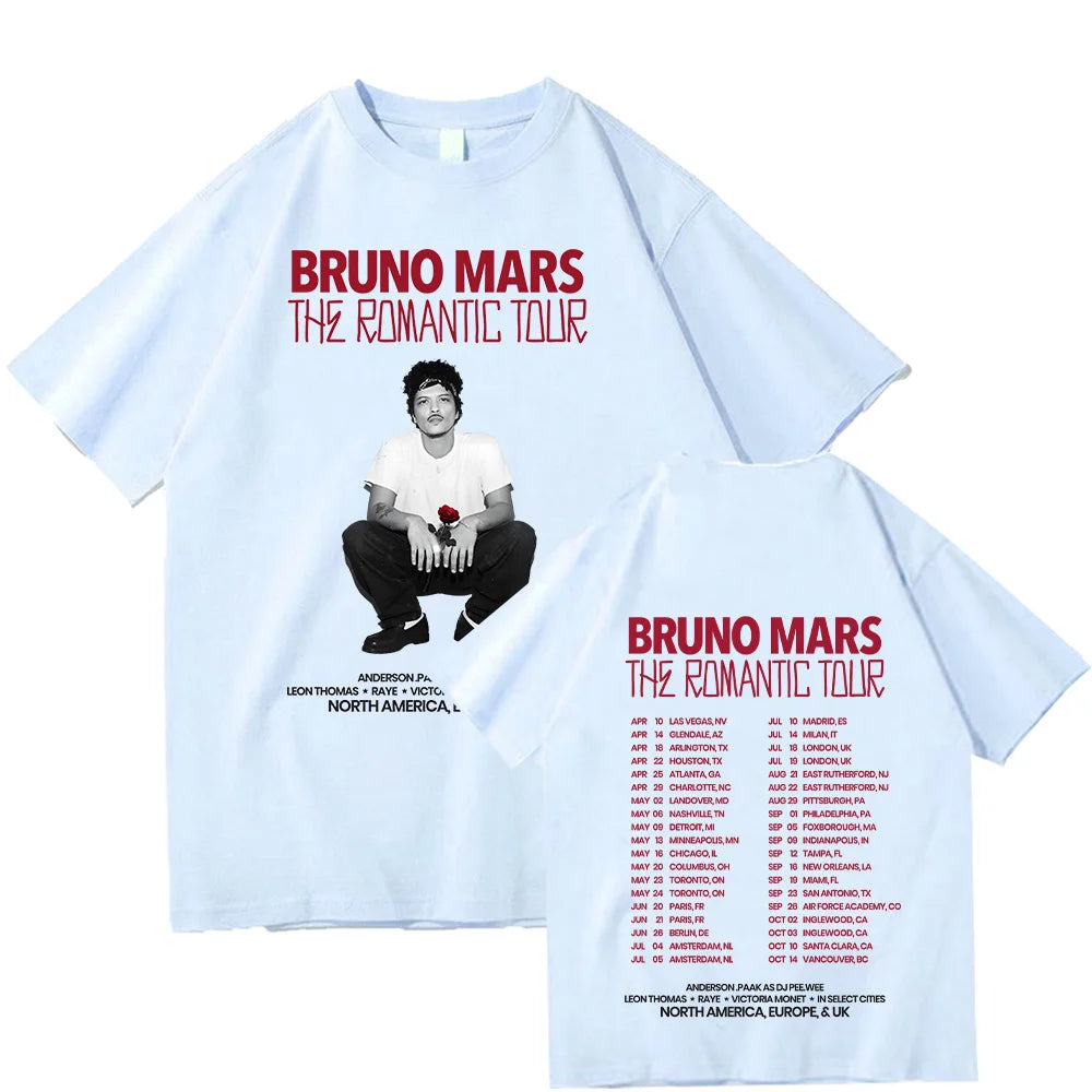 Bruno Mars The Romantic 2026 Tour T-Shirt — Unisex Cotton T-shirt