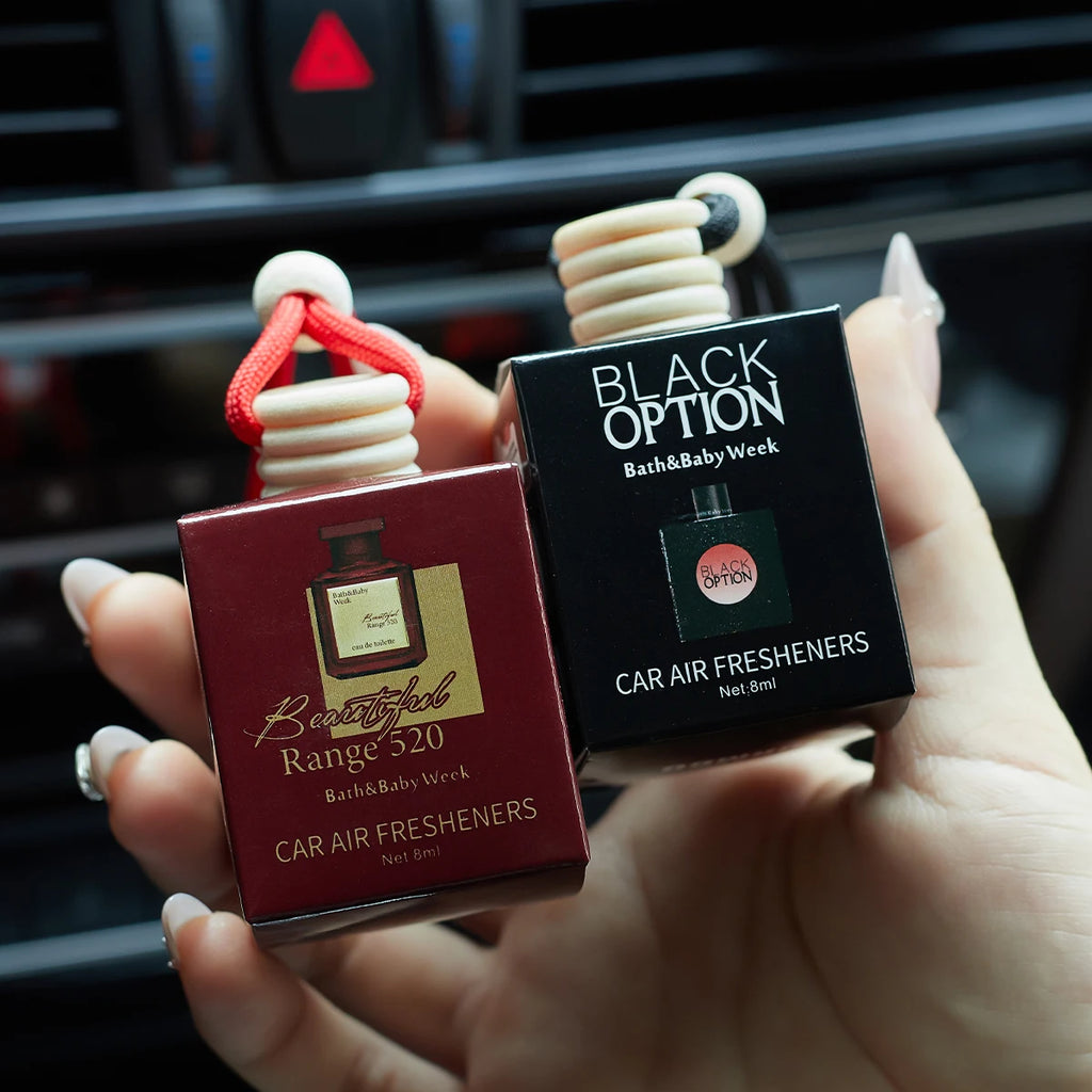 Home Sweet Home car air freshener perfume in a sleek bottle, emitting a fresh, floral scent.