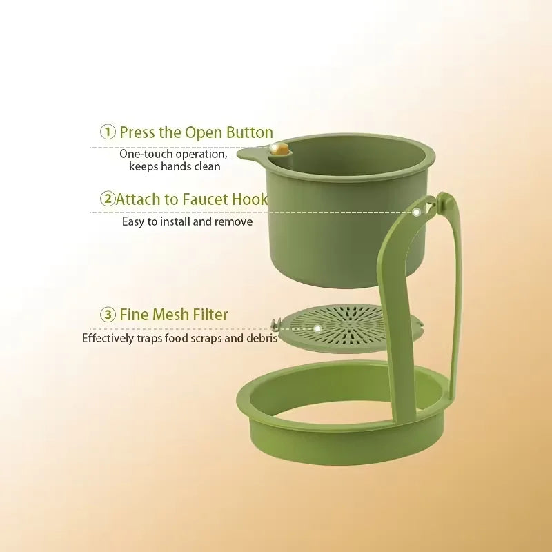 Press-Type Drain Basket & Sink Organiser – Kitchen & Bathroom Food Strainer