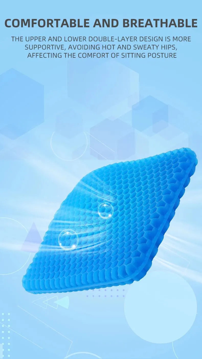 Honeycomb Gel Seat Cushion – Breathable Pressure Relief for Office, Wheelchair & Car