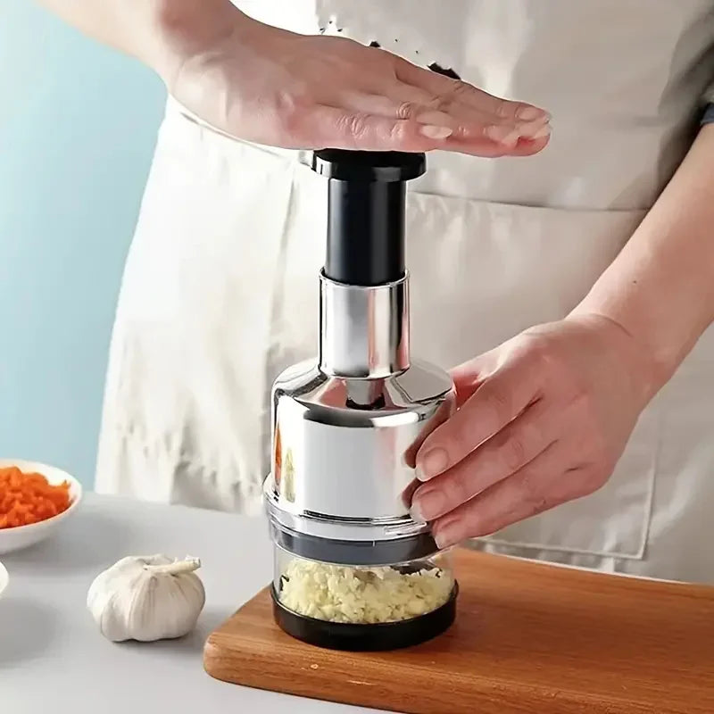 Manual Garlic Chopper Crusher Stainless Steel Handheld