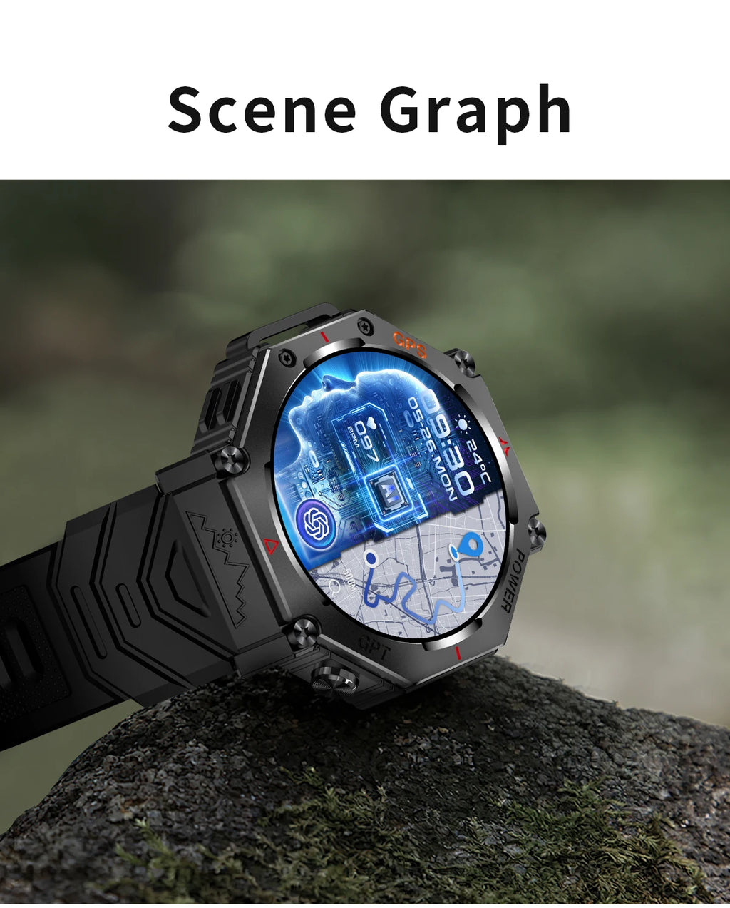 Military Grade GPS Smart Watch – IP69K/10ATM Waterproof AMOLED, 100+ Sports Modes, HD Bluetooth Calls
