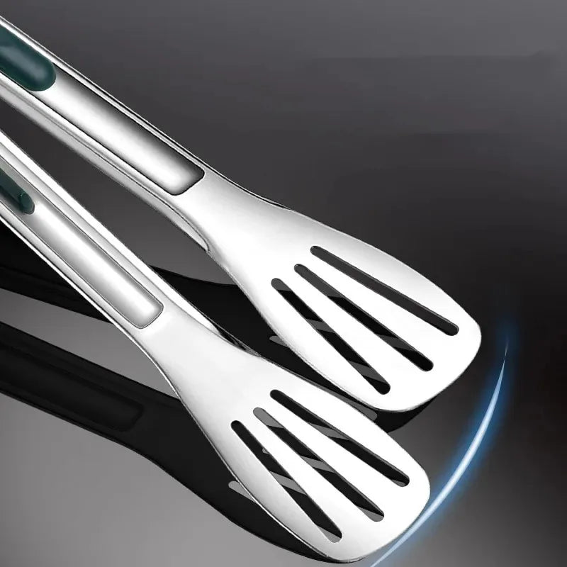 Stainless Steel Food Tongs BBQ Cooking Tongs Non-Slip Kitchen Clip 7"/9"/12"