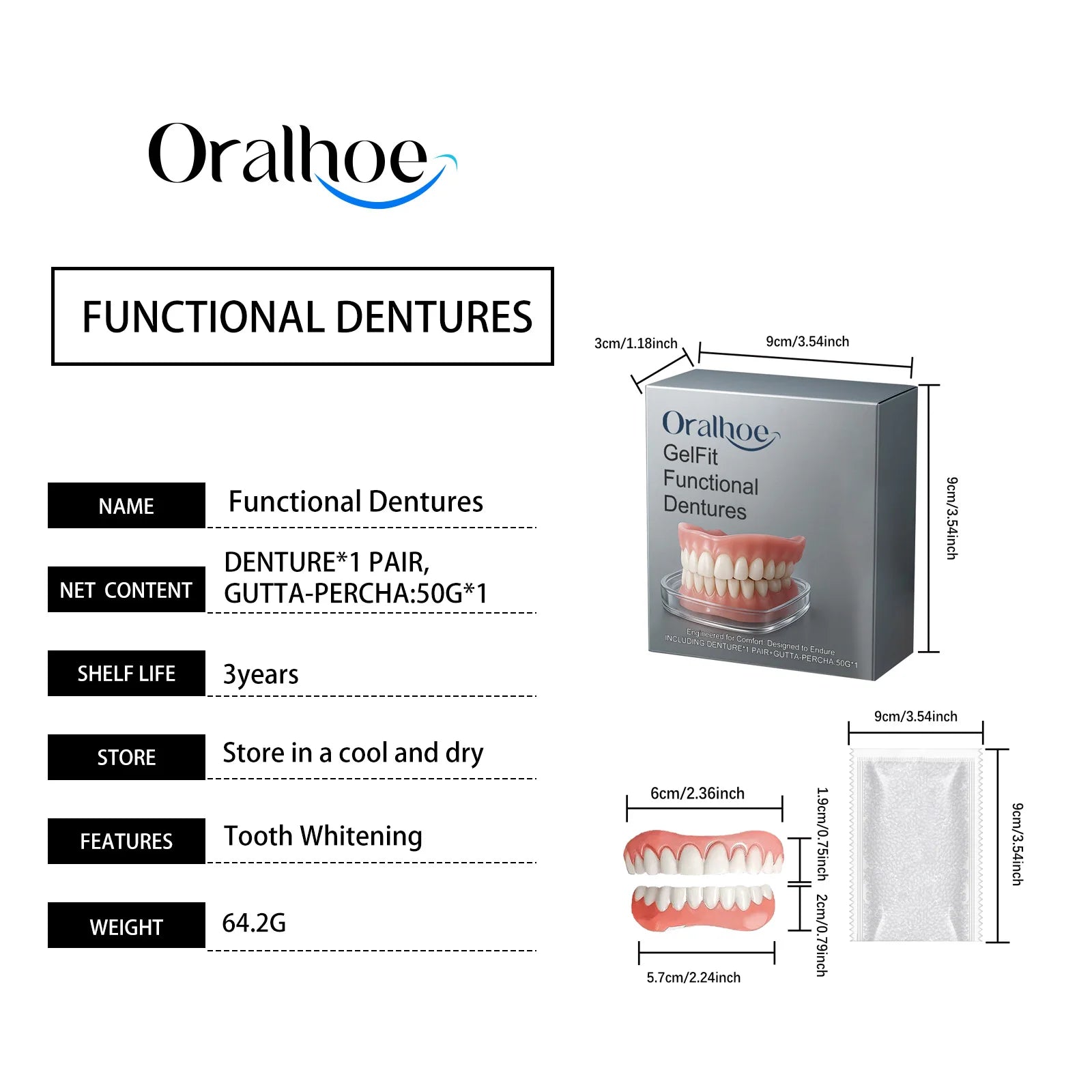 Gel-Fit Resin Denture Set — Cover Tooth Loss & Perfect Your Smile