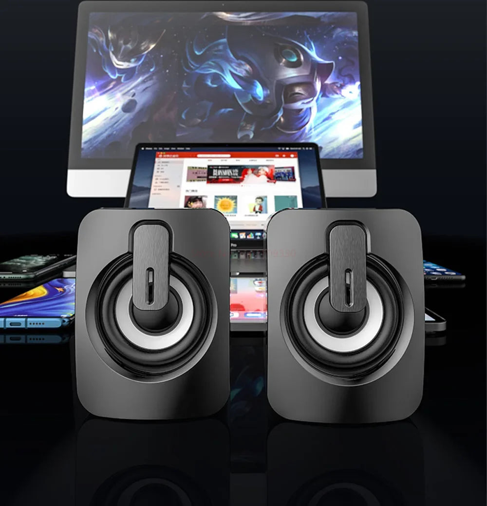 USB Stereo Computer Speaker with Microphone for Desktop & Laptop